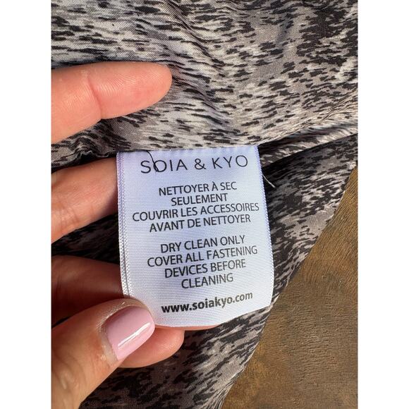 Soia & Kyo Grey Jemma Wool Blend Asymmetrical Side Pocket Car Coat - XS - Picture 15 of 16